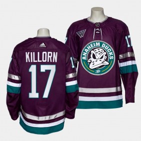 Anaheim Ducks Third Authentic Alex Killorn #17 Purple Jersey 2023-24 30th Anniversary