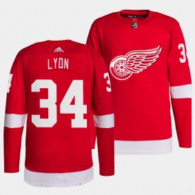 Detroit Red Wings Primegreen Alex Lyon #34 Red Jersey Home