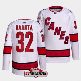 Carolina Hurricanes Antti Raanta Authentic Away White 25th Anniversary Jersey