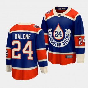 Brad Malone Edmonton Oilers 2023 NHL Heritage Classic Royal #24 Premier Jersey Men's