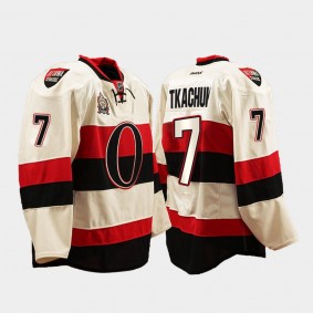 Ottawa Senators Brady Tkachuk Heritage Classic White Jersey White
