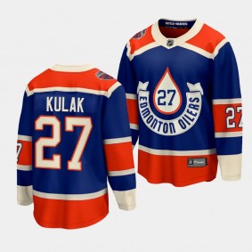 Brett Kulak Edmonton Oilers 2023 NHL Heritage Classic Royal #27 Premier Jersey Men's