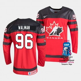 Canada #96 Jake Walman 2023 IIHF World Championship Away Jersey Red