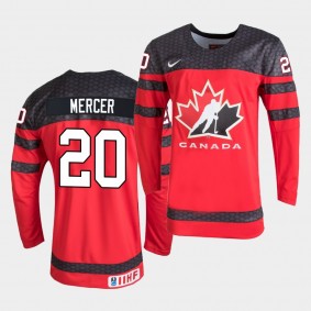 Canada Team #20 Dawson Mercer 2020 IIHF World Junior Championship Red Jersey