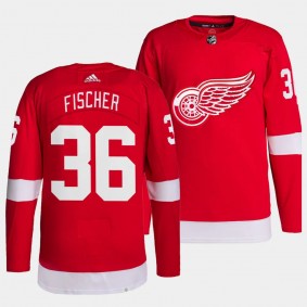 Christian Fischer Detroit Red Wings Home Red #36 Primegreen Authentic Pro Jersey Men's