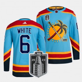 Florida Panthers 2023 Stanley Cup Final Colin White #6 Blue Reverse Retro Jersey Men's