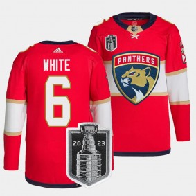 Colin White Florida Panthers 2023 Stanley Cup Final Red #6 Authentic Primegreen Home Jersey Men's