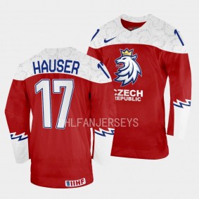 Czech Republic Petr Hauser Red 2023 IIHF World Junior Championship Jersey