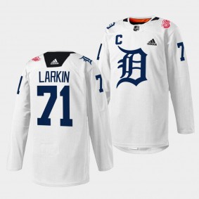 DRW Tigers Night Detroit Red Wings Dylan Larkin #71 White LCA specialty Jersey 2023