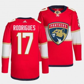 Evan Rodrigues Florida Panthers Home Red #17 Primegreen Authentic Pro Jersey Men's