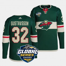 Minnesota Wild 2023 NHL Global Series Sweden Filip Gustavsson #32 Green Authentic Jersey Men's