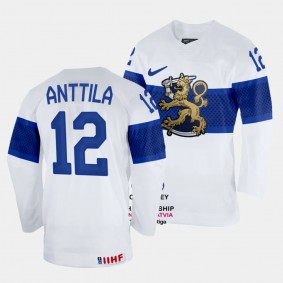 Marko Anttila 2023 IIHF World Championship Finland #12 White Home Jersey Men