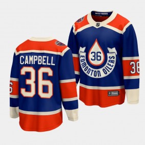 Jack Campbell Edmonton Oilers 2023 NHL Heritage Classic Royal #36 Premier Jersey Men's