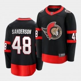 Ottawa Senators Jake Sanderson 2020-21 2020 NHL Draft Black Home Men Jersey Black