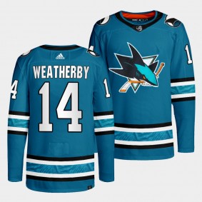 2022-23 San Jose Sharks Jasper Weatherby Home Teal Primegreen Authentic Jersey