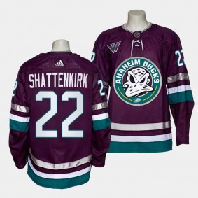 Kevin Shattenkirk Anaheim Ducks 2023-24 30th Anniversary Purple #22 Alternate Authentic Jersey Men's