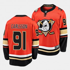 Anaheim Ducks Leo Carlsson 2023 NHL Draft Orange Home Jersey Breakaway Player