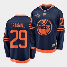 Edmonton Oilers Leon Draisaitl 2020 Stanley Cup Playoffs Navy Alternate Jersey