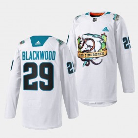 2023 Los Tiburones Mackenzie Blackwood San Jose Sharks White #29 Special Jersey