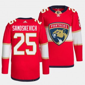 Mackie Samoskevich Florida Panthers Home Red #25 Primegreen Authentic Pro Jersey Men's