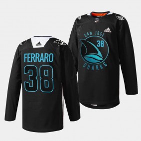Mario Ferraro San Jose Sharks 2023 Warriors Black #38 Special Edition Jersey Men's