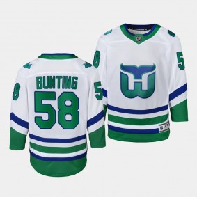 Carolina Hurricanes #58 Michael Bunting Whalers Replica White Youth Jersey