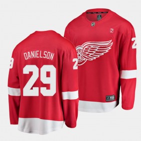 2023 NHL Draft Nate Danielson Detroit Red Wings Jersey Red Home Breakaway Player