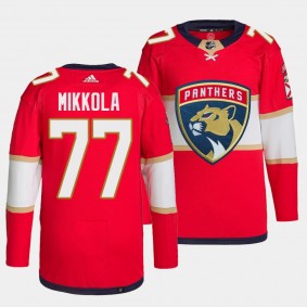 Niko Mikkola Florida Panthers Home Red #77 Primegreen Authentic Pro Jersey Men's