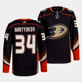 Pavel Mintyukov Anaheim Ducks Home Black #34 Primegreen Authentic Pro Jersey Men's