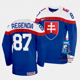 Slovakia 2023 IIHF World Championship Pavol Regenda #87 Blue Jersey Away