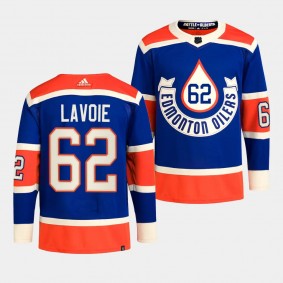 2023 NHL Heritage Classic Edmonton Oilers Raphael Lavoie #62 Royal Primegreen Jersey