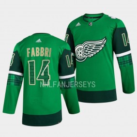 Detroit Red Wings 2023 St. Patricks Day Robby Fabbri Green Primegreen Authentic Men Jersey