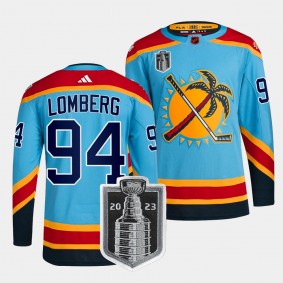 Florida Panthers 2023 Stanley Cup Final Ryan Lomberg #94 Blue Reverse Retro Jersey Men's