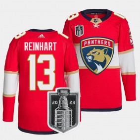 Sam Reinhart Florida Panthers 2023 Stanley Cup Final Red #13 Authentic Primegreen Home Jersey Men's