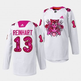 Pink in the Rink Sam Reinhart Florida Panthers White #13 Limited Jersey 2023