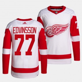 Detroit Red Wings Authentic Pro Simon Edvinsson #77 White Jersey Away
