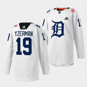 DRW Tigers Night Detroit Red Wings Steve Yzerman #19 White LCA specialty Jersey 2023