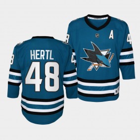 Youth Sharks Tomas Hertl 2022-23 Home Replica Teal Jersey