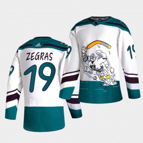 Anaheim Ducks Trevor Zegras 2021 Reverse Retro White Special Edition Jersey