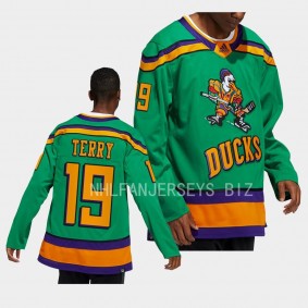 Anaheim Ducks Troy Terry Mighty Ducks Green Authentic Jersey