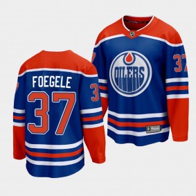 Edmonton Oilers Warren Foegele Home Royal 2022-23 Jersey Premier