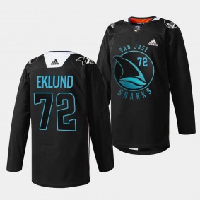 William Eklund San Jose Sharks 2023 Warriors Black #72 Special Edition Jersey Men's