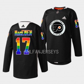 Zack MacEwen Philadelphia Flyers 2023 Pride Black Jersey Fueled By Philly